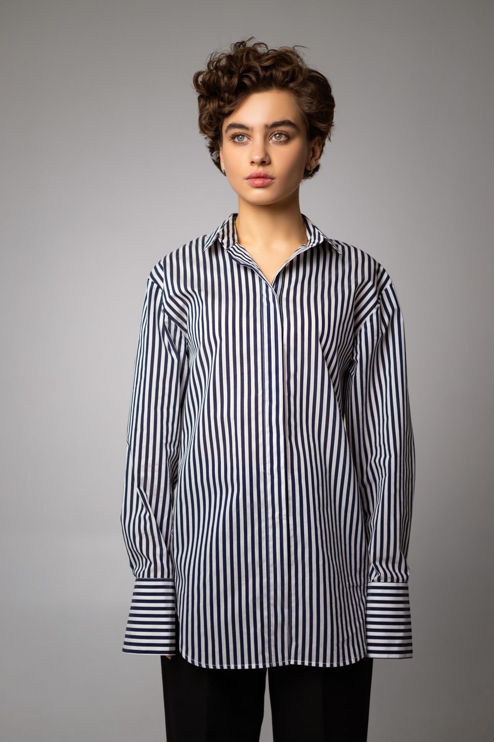 Рубашка из итальянского хлопка в полоску