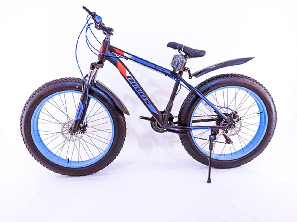 Велосипед Fatbike Dinos 26" 21скор (стальная рама, диск. тормоз) Черно-синий (DIN-22-4)