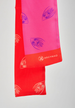 Шелковый твилли "Qarlygash&Qyzgaldaq" Red/Purple 11×137