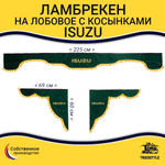 Ламбрекен с косынками Isuzu (флок, зеленый, желтые шарики)