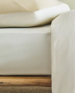 ZARA HOME ДЕТСКАЯ ПРОСТЫНЯ НА РЕЗИНКЕ, ЖЕЛТОВАТО-БЕЛЫЙ