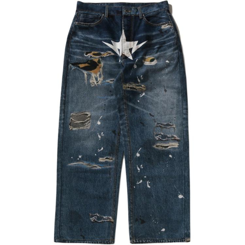 A Bathing Ape Bathing Ape Jeans All Cotton Брюки Zip Closure 0zxjnmx30350q