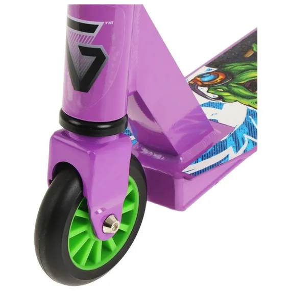 Самокат-снегокат зимний трюковой 2 в 1, цвет фиолетовый