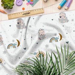 Ткань блэкаут динозаврики в облаках