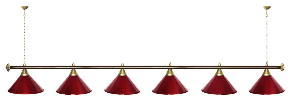 Лампа STARTBILLIARDS 6 пл. (плафоны золотые,штанга золотая,фурнитура золото)