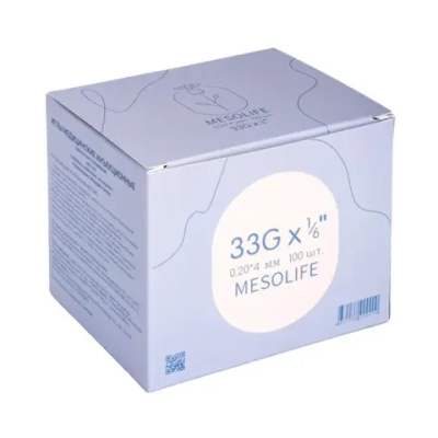 Игла для мезотерапии Mesolife 33G (0,20 х 4мм) (100шт/уп)