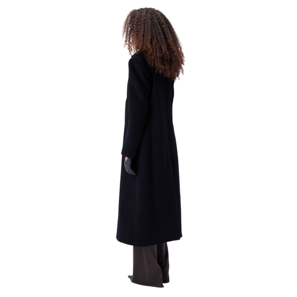 Пальто двубортное теплое на пуговицах