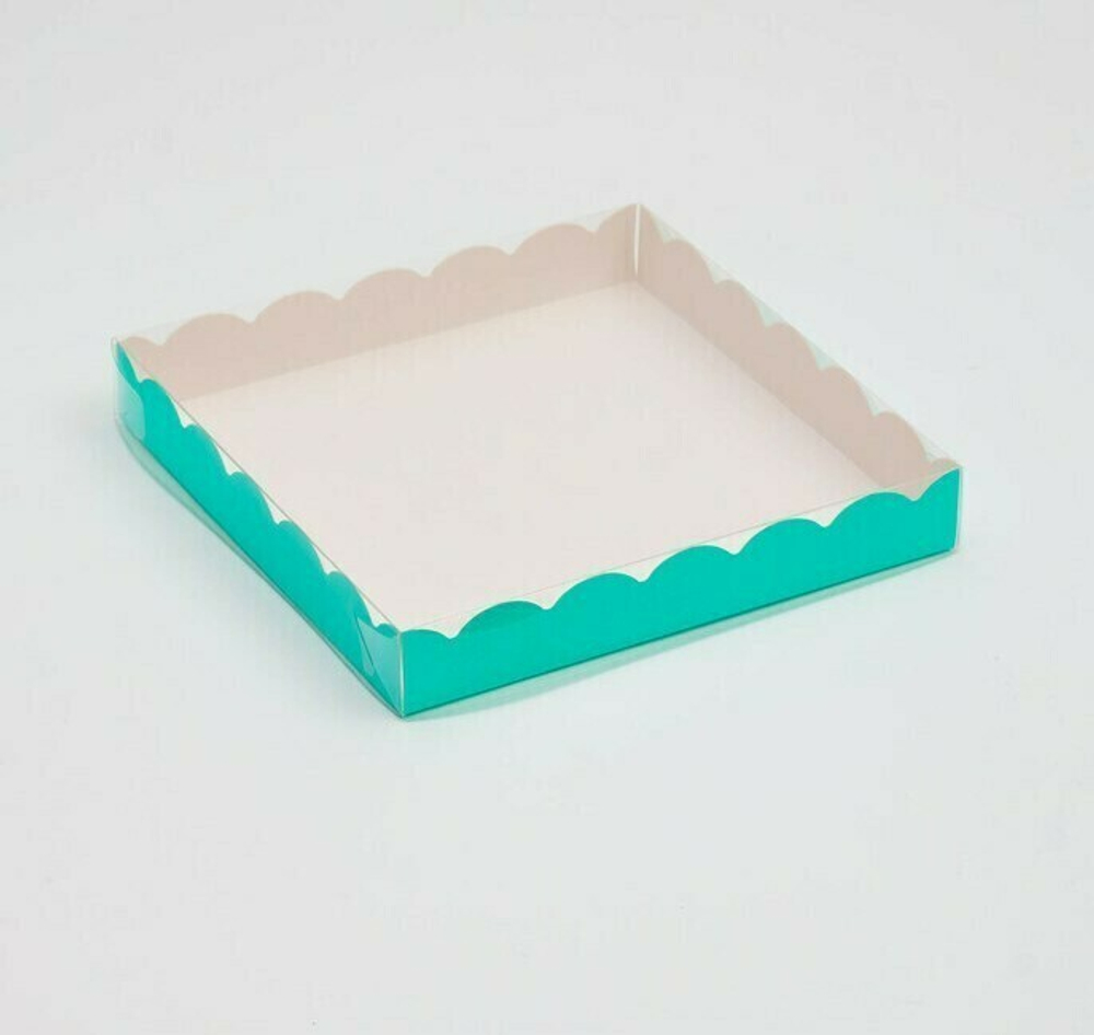 Коробочка для печенья 15х15х3 см мята