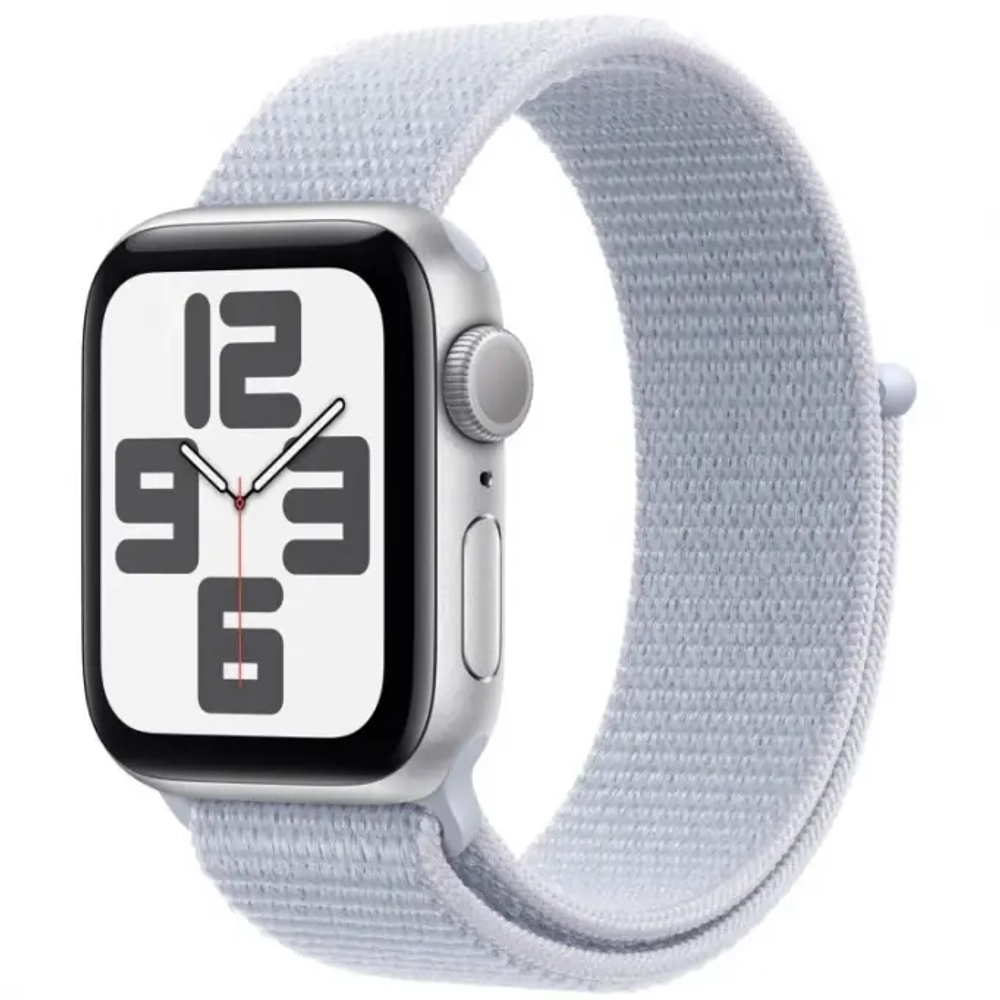 Apple Watch SE 2024, 40 мм, алюминий цвета "Серебро", Blue Cloud Sport Loop