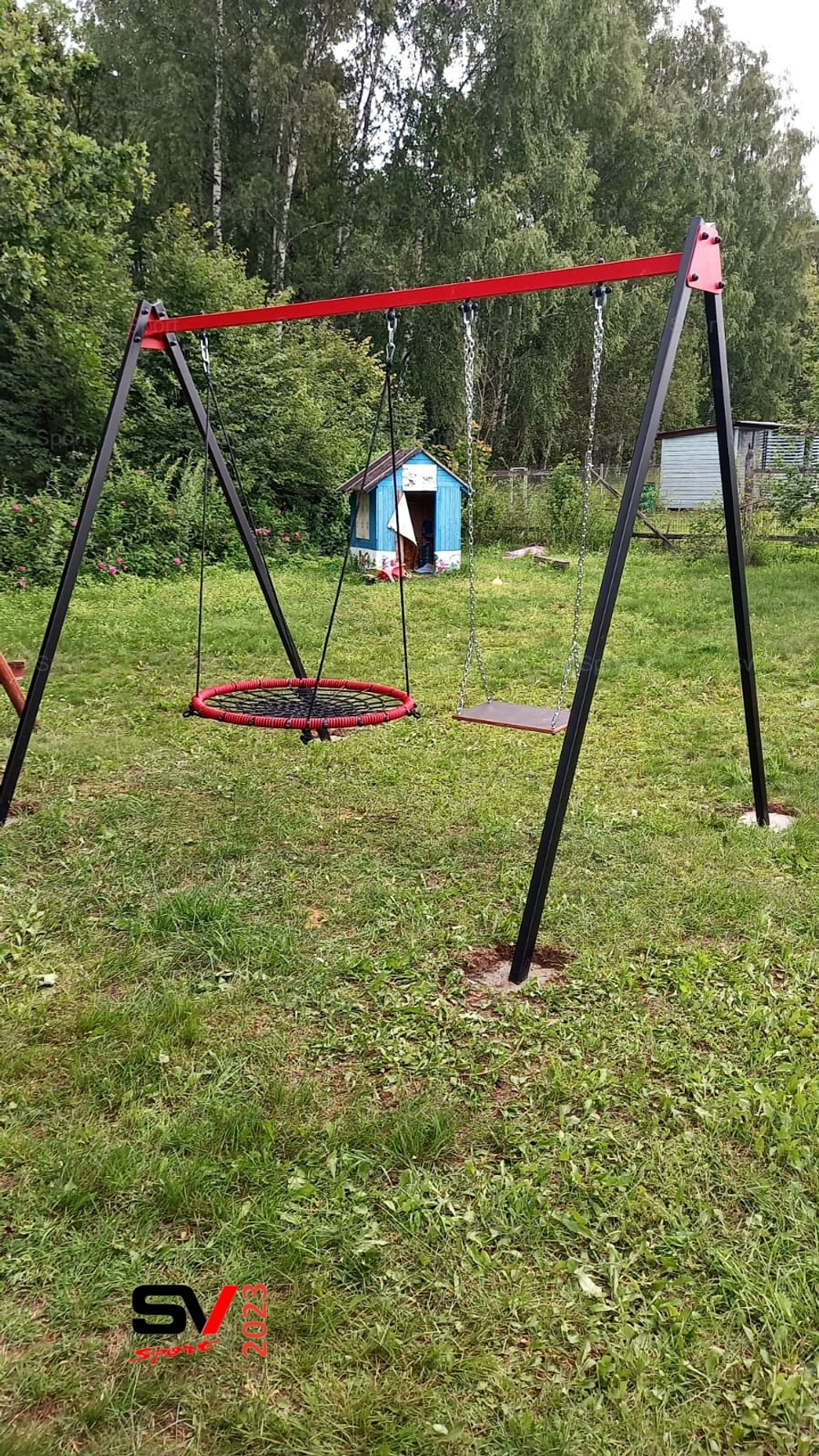 Монтаж уличных качелей Sv Sport