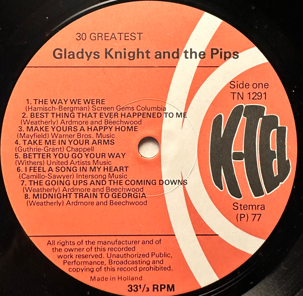 Gladys Knight And The Pips - 30 Greatest 2LP (Голландия 1977г.)
