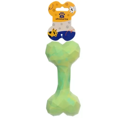 Игрушка сверхпрочная из каучука для всех пород собак «Косточка», цвет зеленый, 16*7,5см