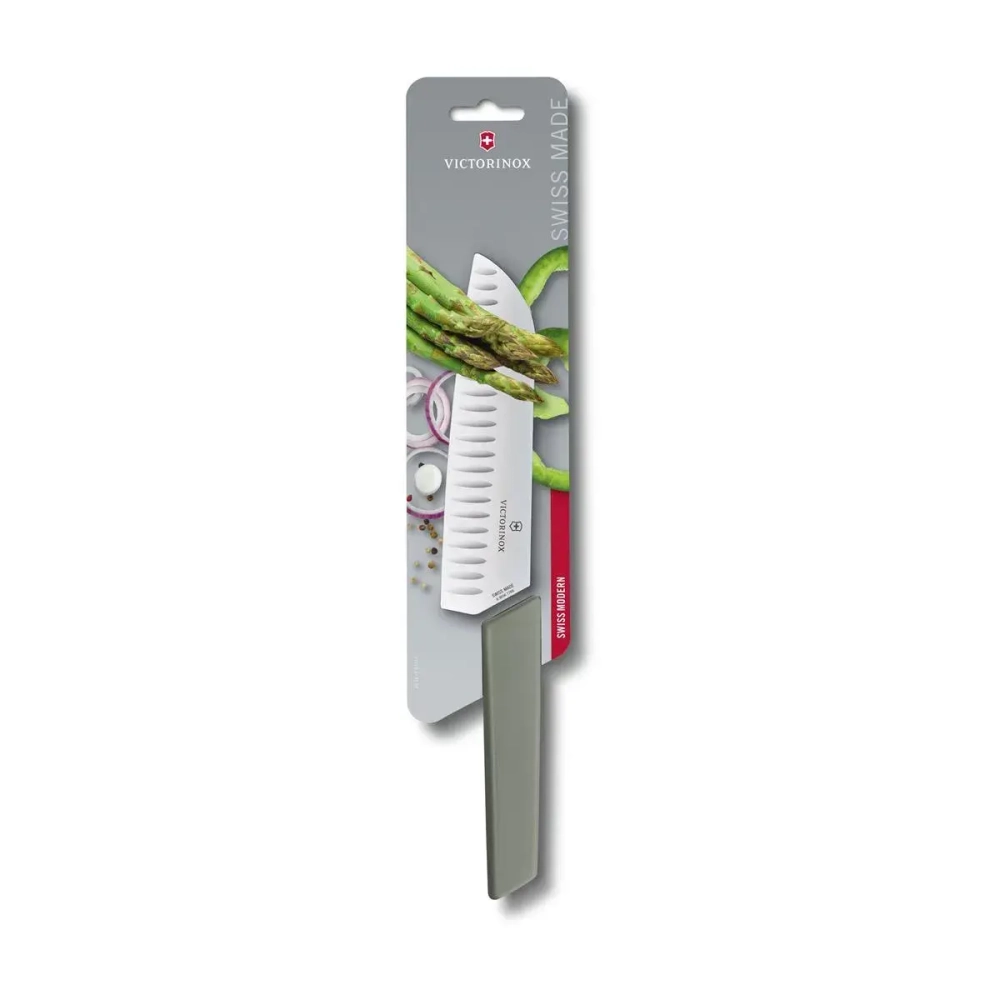 Victorinox Нож Swiss Modern 17см Сантоку оливковый
