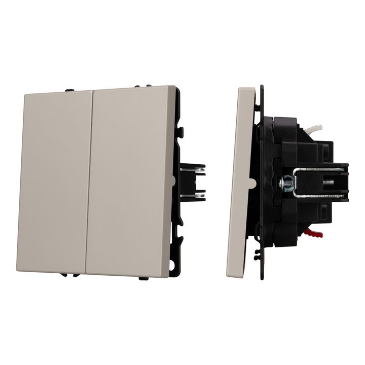 Механизм выключателя двухклавишный проходной SWT-NOBE-MKP2-SFPL-CA (230V, 10A) Arlight 059422