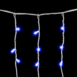 Светодиодная бахрома с колпачком 3,2*0,9 м., 168 синих LED ламп, каучуковый белый провод, LTC (LL168-8-2B)