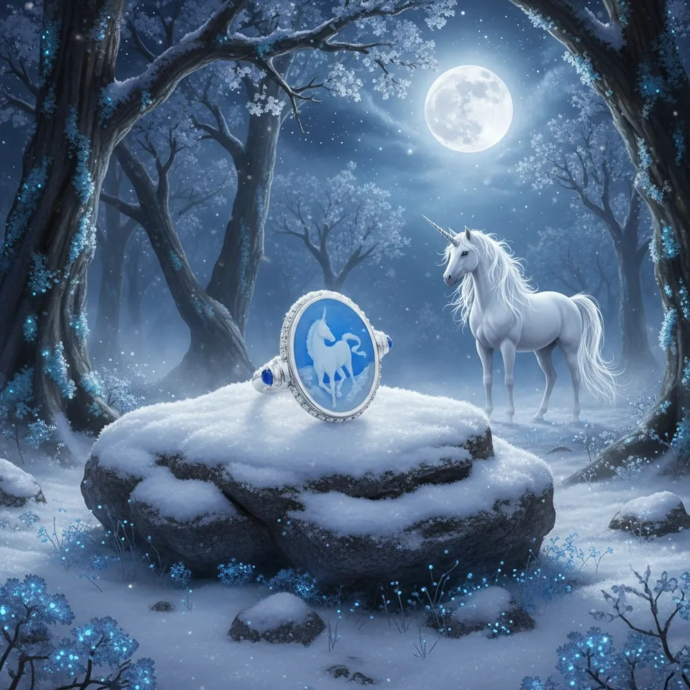 Кольцо с камеей «Единорог»