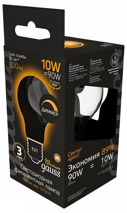 Лампа светодиодная Gauss 1022 E27 10Вт 2700K 102202110-D
