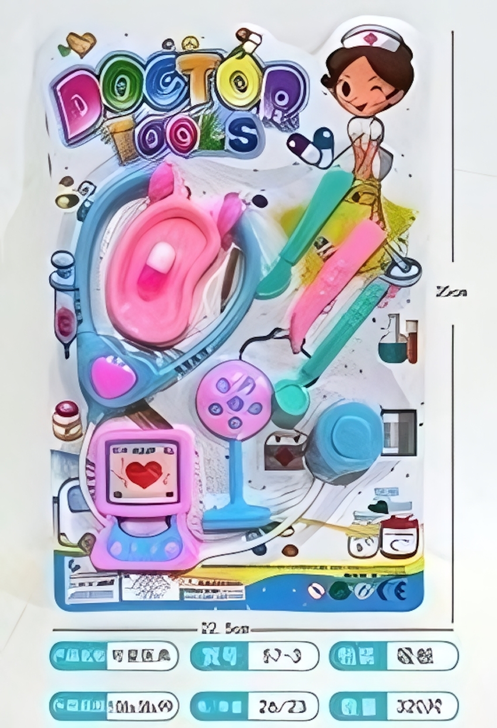 Набор доктора «Добрая медсестра», 8 предметов, 35*22.5 см, в ассортименте, 57-3