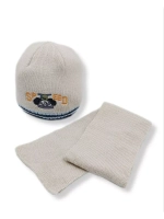 Детская шапка с шарфом для мальчика на весну и осень