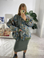 Куртка-бомбер (цвет сине-зеленый)