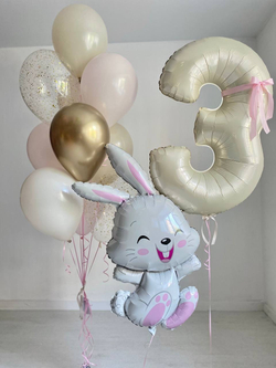 Набор воздушных шаров для девочки милый Зайка №3486