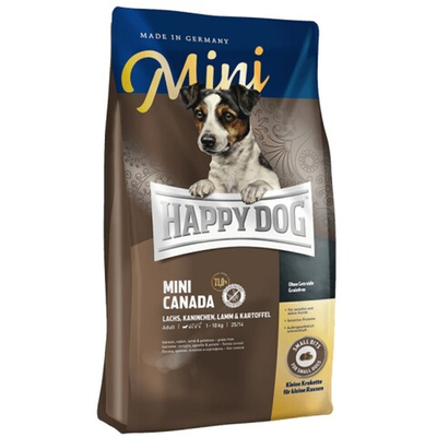 Happy Dog Sensible Mini Canada - корм для собак мелких пород с повышенной активностью и чувствительных к корму с лососем, кроликом и ягненком