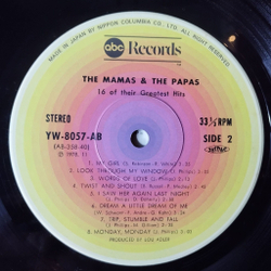 Винтажная виниловая пластинка LP The Mamas and The Papas 16 Of Their Greatest Hits (Japan 1978) (Obi) Young Girls Are Coming To The Canyon