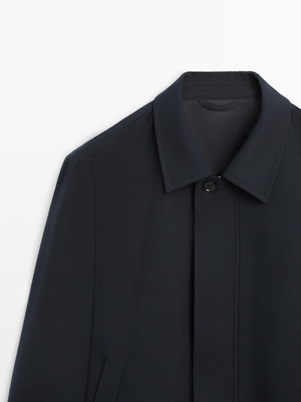 Massimo Dutti Куртка из шерсти, темно-синий