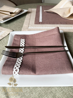 Комплект декоративные салфеток 6 штук, лен с кружевом