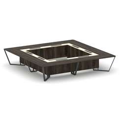 Steel Meet Стол переговорный квадратный KMK-PR.B.SP-20K2 Дуб Мали/Ваниль Глянец/Металл Антрацит 4000