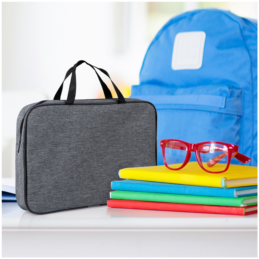 Папка с ручками Премиум А4 "Графит", полиэстер, на молнии, 60мм, ArtSpace