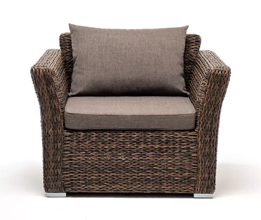 "Капучино" кресло из искусственного ротанга (гиацинт), цвет коричневый