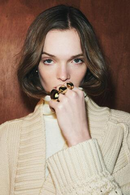 ZARA НАБОР ИЗ 2 КОЛЕЦ ГЕОМЕТРИЧЕСКОЙ ФОРМЫ, ЗОЛОТИСТЫЙ