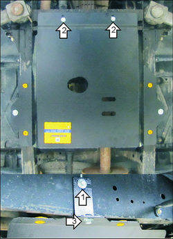 Защита Разд. коробки. 3 мм, Сталь. для Land Rover Defender 110 2007-2016 MOTODOR.13212