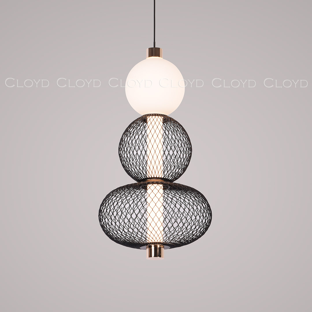 Подвесной светильник Cloyd SUPERNOVA-B P1 / выс. 41 см - черный/золото (арт.11484)