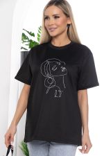 Футболка с вышивкой черная Б10059 LT Collection