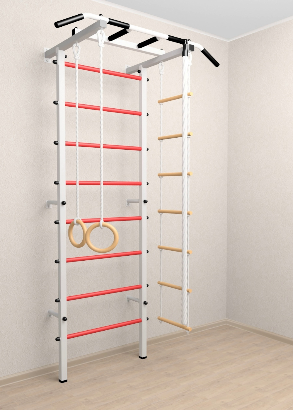 Шведская стенка Sv Pro 801 (Турник Pro/Канат/Kольца/Лестница)