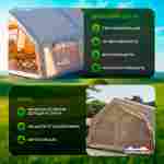 Пневмокаркасная всесезонная палатка «Тёплая Искра» 3,6×4,8×2,2 м — с печкой, из ПВХ, бежевая