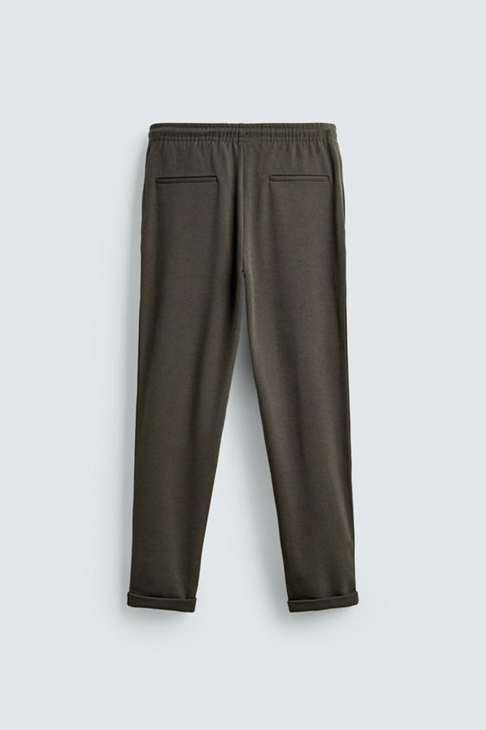 ZARA БРЮКИ EASY CARE С ПОЯСОМ НА ШНУРКЕ, ТЕМНЫЙ ХАКИ