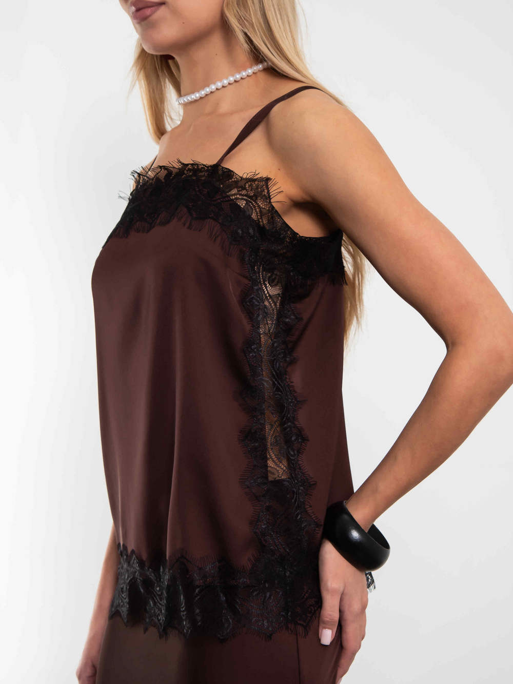 Блуза-топ Шантилье (горький шоколад)