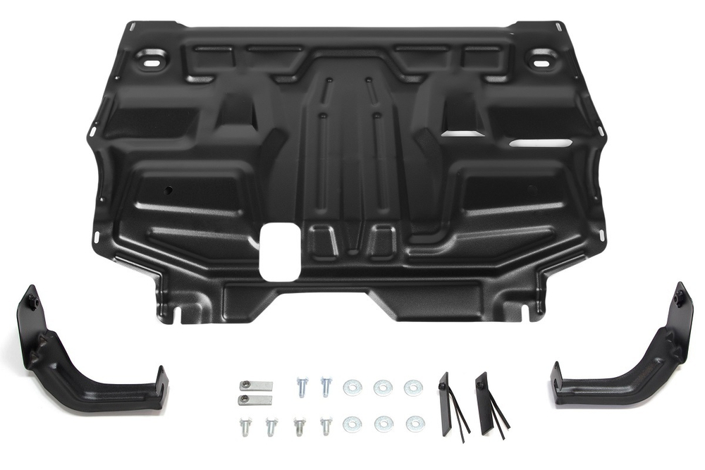 Защита картера и КПП AutoMax для Seat Ibiza IV поколение (V - все) 2008-2015/Skoda Fabia II поколение (V - 1.2; 1.4; 1.6) 2007-2014/Skoda Fabia RS II поколение (V - 1.4 (180 л.с.)) 2010-2014/Skoda Rapid I поколение (V - все) 2013-2020/Skoda Roomster (V - все) 2006-2015/Volkswagen Polo IV поколение рестайлинг хэтчбек (V - все) 2005-2009/Volkswagen Polo V поколение седан (V - 1.4 (125 л.с.); 1.6 (85/90/105/110 л.с.)) 2010-2020/Volkswagen Polo V поколение хэтчбек (V - все) 2010-2015, сталь 1.4 мм, с крепежом, штампованная, AM.5842.2