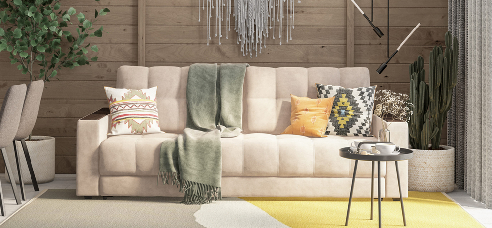 Диван Босс Велюр Монолит латте