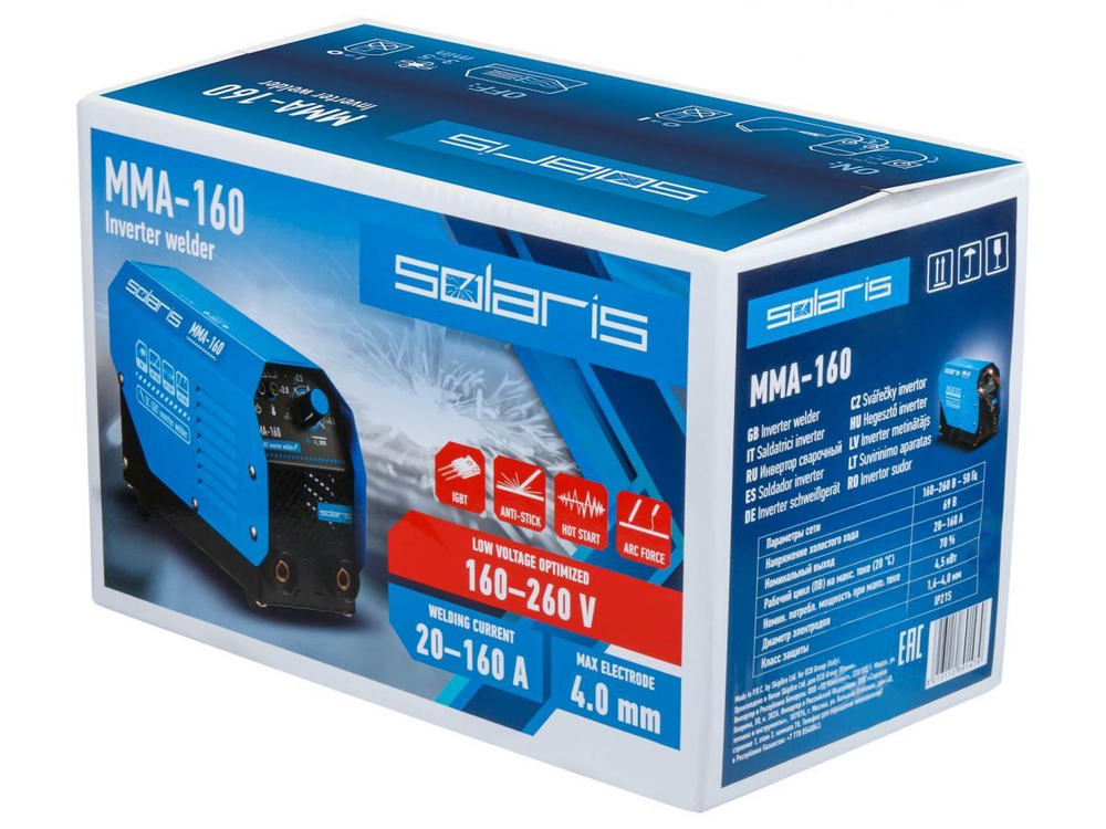 Инвертор сварочный SOLARIS MMA-160