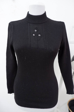 Джемпер обтягивающий черный 40 размер