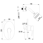 LM3220C Атлантисс Смеситель для душа встраиваемый, хром (к/к 6)