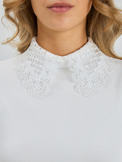 Блузка школьная для девочки с длинным рукавом молочная