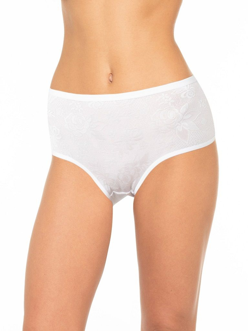 Высокие трусики с жаккардовой лицевой частью (Размер: 4X) (Цвет: грязно-розовый)