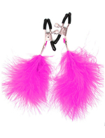 Зажимы для груди с розовыми пёрышком, регулируемые (Цвет: розовый)