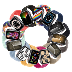 Эластичный ремешок синего цвета (Storm Blue) от Dux Ducis для смарт часов Apple Watch размером 42, 44, 45, 46, 49MM, серия Strap (Mixture Pro Series)