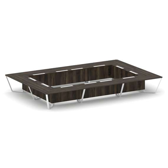 Steel Meet Стол переговорный прямоугольный KDK-PR.B.SP-26K2 Дуб Мали/Металл Белый 6000*4000*750